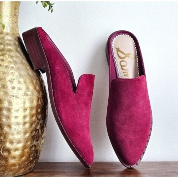 Sam Edelman Shoes - Sam Edelman Lewellyn Studded Red Wine Mule Shoes